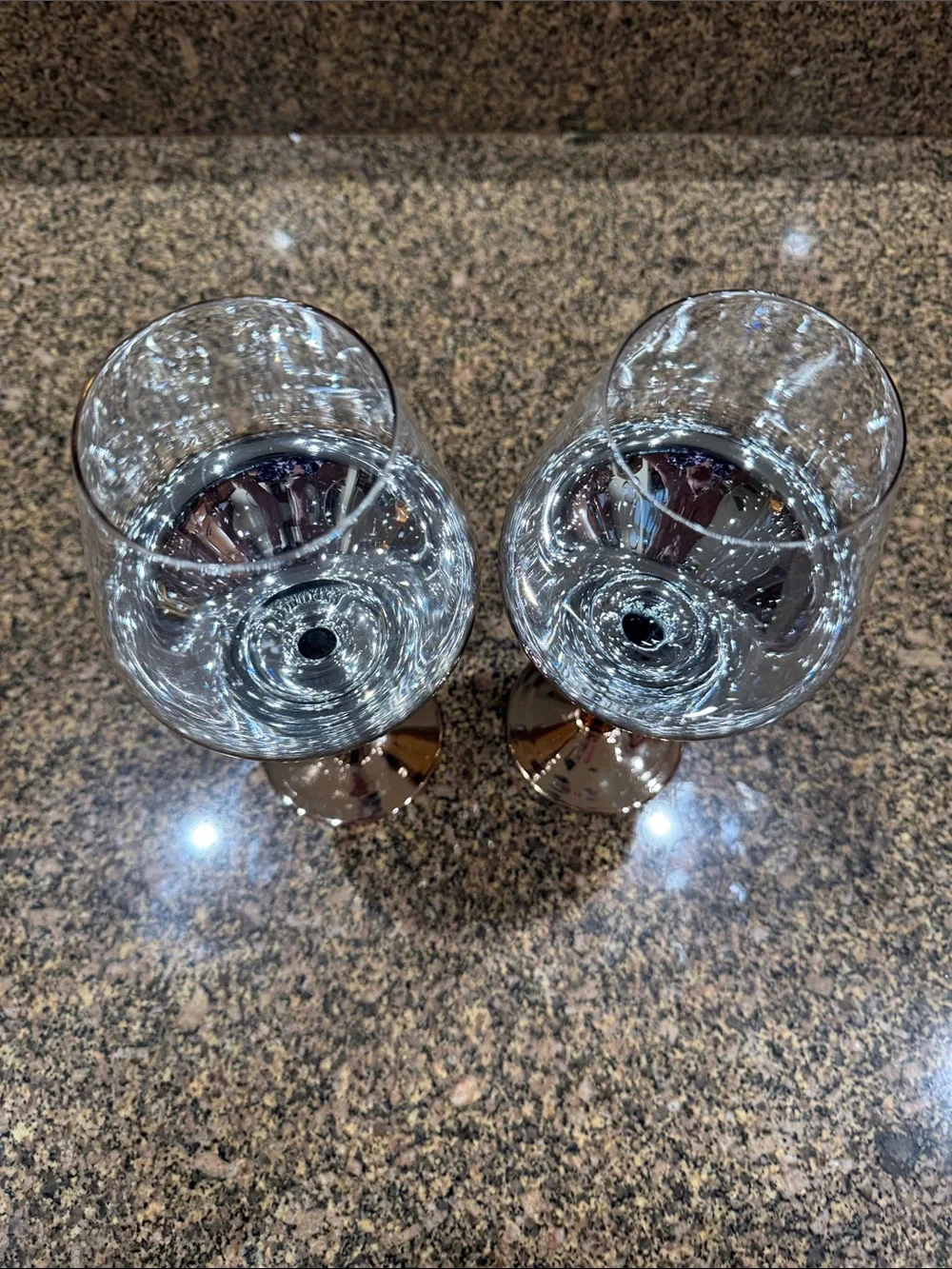 Metallic Copper Stemmed Wine Glasses